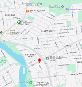 Neighborhood map highlighting surrounding area near 401 Victoria Avenue North, Hamilton
