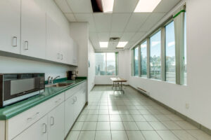 Office kitchenette and break area at 7205 Edwards Boulevard
