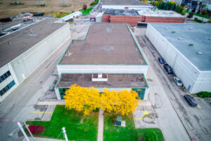 Aerial view of commercial building at 7205 Edwards Boulevard